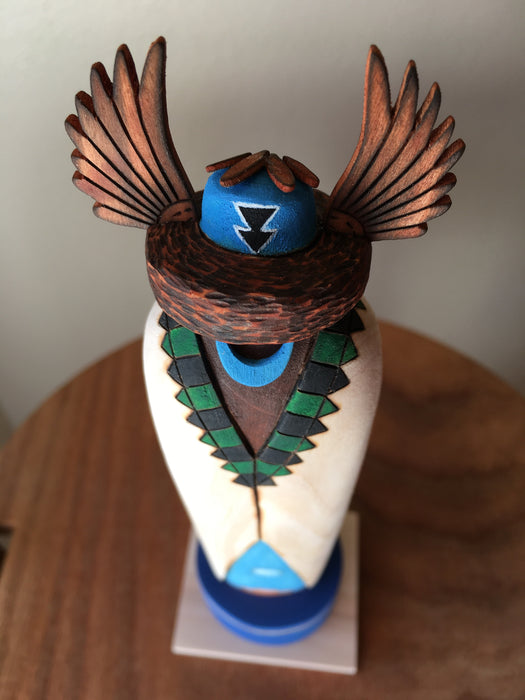 Crow Mother Sculpture Kachina Doll, by Gregg Lasiloo