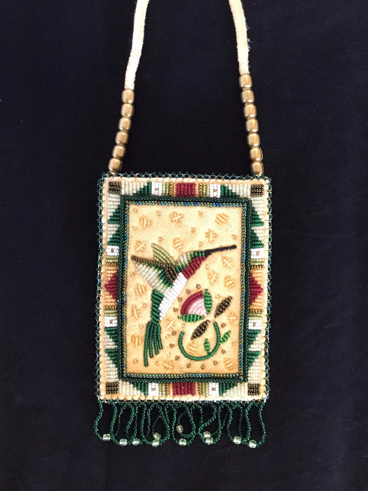 Beaded Hummingbird Necklace Bag, by Jackie L. Bread