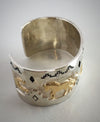 Silver and 14k Gold Horse Cuff Bracelet, by Fortune Huntinghorse, Wichita