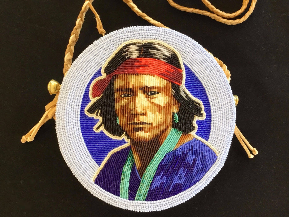 Jackie Larson Bread Beaded Portrait Bag at Raven Makes Gallery, Sisters, Oregon