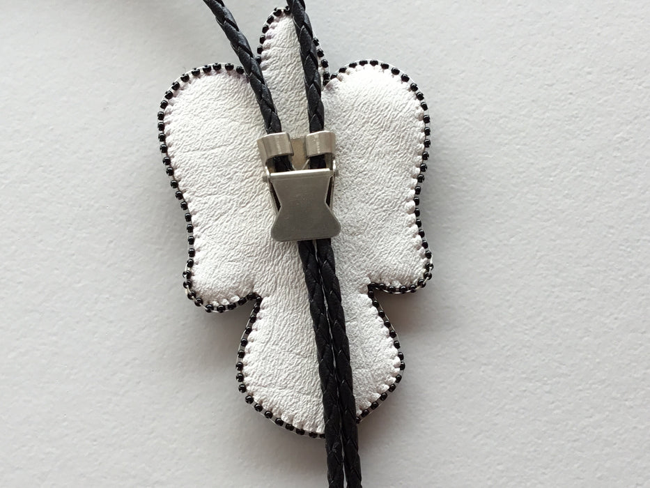 Water Bird Beaded Bolo Tie, by Wilfred Jim, Yakama, Warm Springs