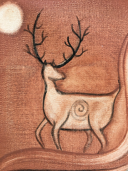 Hopi Deer Spirit Mineral Painting, by Pesavensi (Donna Humetewa Kaye)