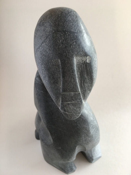 Bear Man Transformation Inuit Soapstone Carving, by Alex Alikashuak