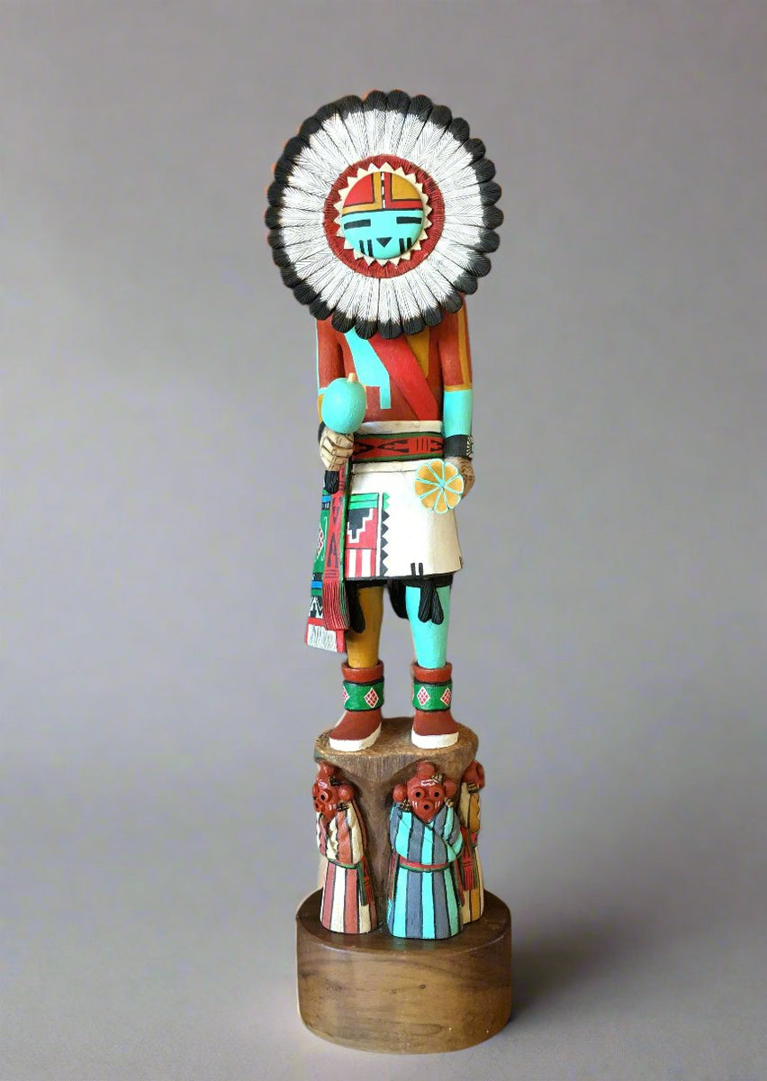 Sun Face (Tawa) Kachina w/ Mudheads, by Wilmer Kaye– Raven Makes