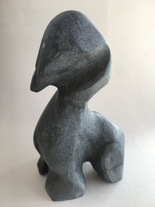 Bear Man Transformation Inuit Soapstone Carving, by Alex Alikashuak