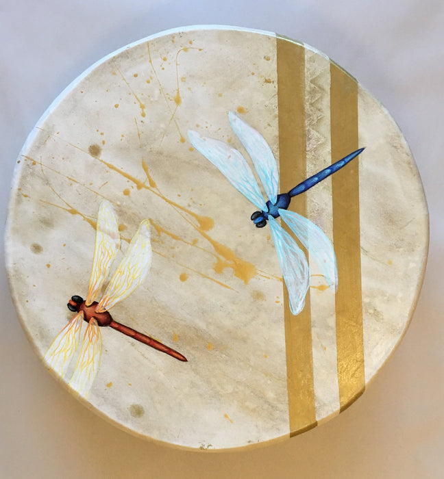 Taos Made, Zuni Painted Deer Hide Drum, by Kandis Quam