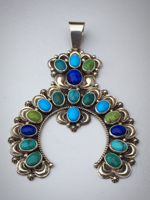 Turquoise, Navajo Naja Pendant