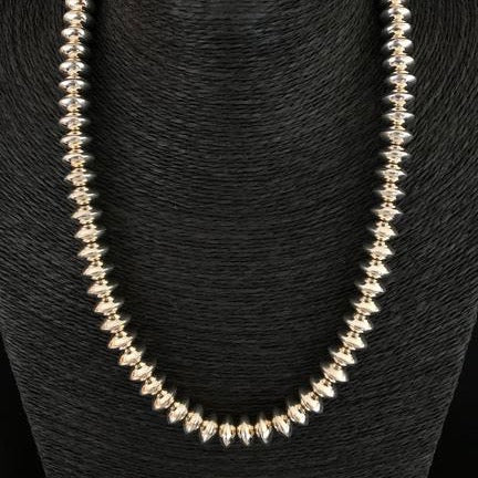Sterling Silver Rondelle Navajo Pearls, by Mary Tom