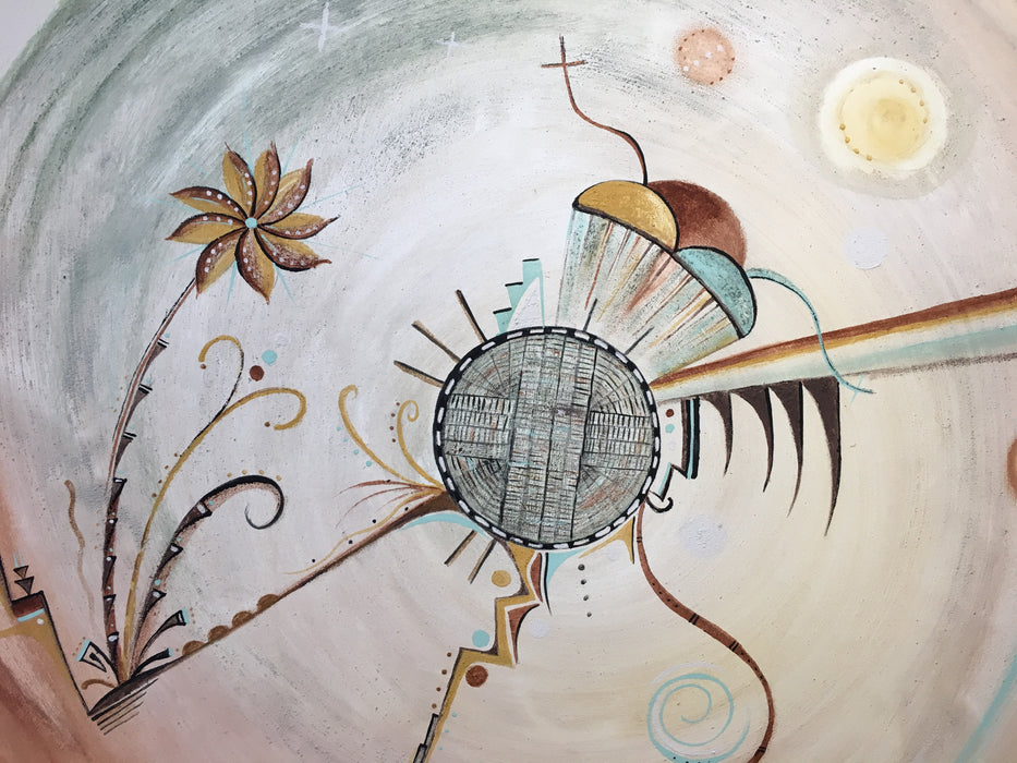 Yungyapu "The Beginning"  Hopi Painting, by Donna Humetewa Kaye (Pesavensi)