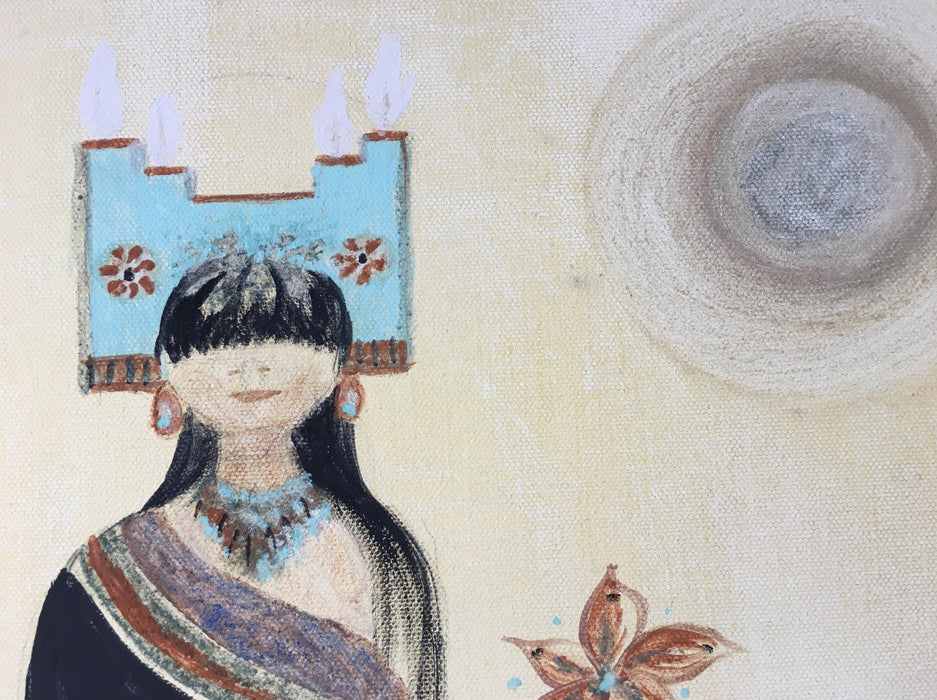 Hopi Butterfly Girl, Poli Mana Painting, by Pesavensi, Hopi Artist