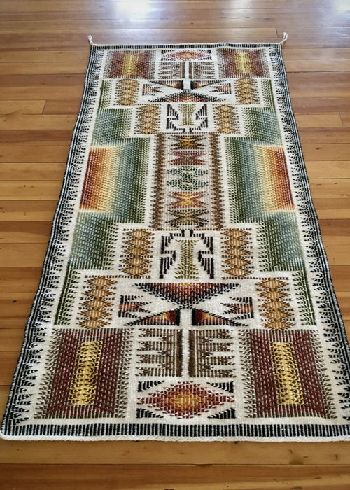Navajo Rug, Raised Outline, at Raven  Native American Art Makes Gallery