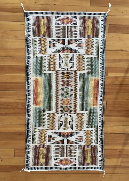 Navajo Rug, Raised Outline, at Raven  Native American Art Makes Gallery