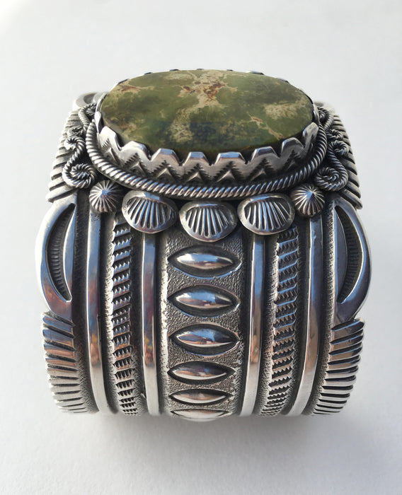 Pilot Mountain Turquoise and Sterling Bracelet, by Erick Begay