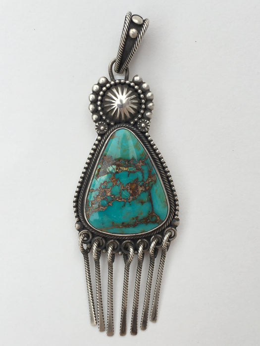 Kingman Gem and Silver Fringes Pendant, by Ivan Howard